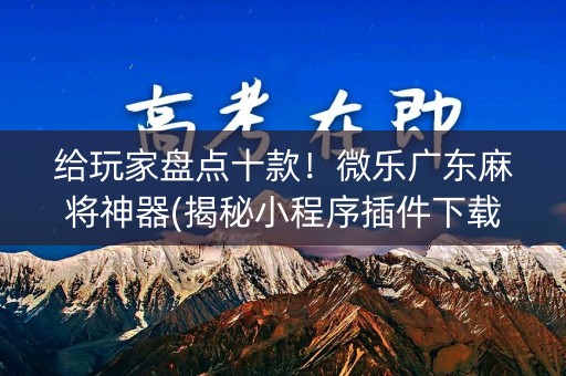 给玩家盘点十款！微乐广东麻将神器(揭秘小程序插件下载)