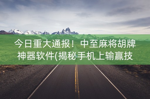 今日重大通报！中至麻将胡牌神器软件(揭秘手机上输赢技巧)