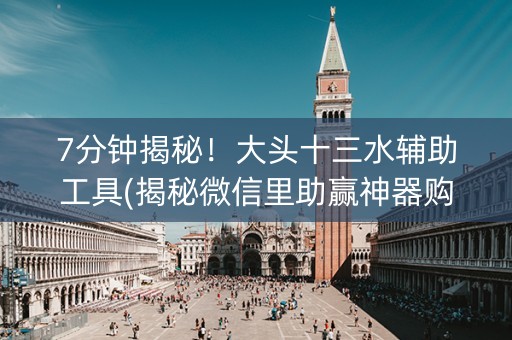 7分钟揭秘！大头十三水辅助工具(揭秘微信里助赢神器购买)