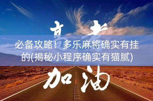 必备攻略！多乐麻将确实有挂的(揭秘小程序确实有猫腻)