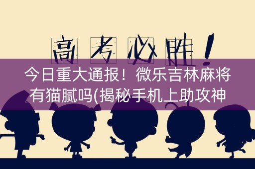 今日重大通报！微乐吉林麻将有猫腻吗(揭秘手机上助攻神器)