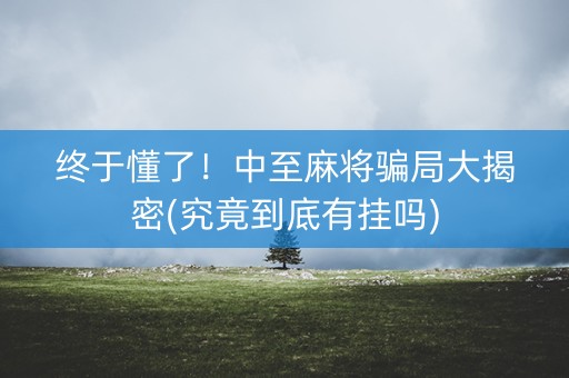 终于懂了！中至麻将骗局大揭密(究竟到底有挂吗)