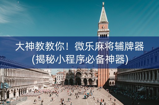 大神教教你！微乐麻将辅牌器(揭秘小程序必备神器)