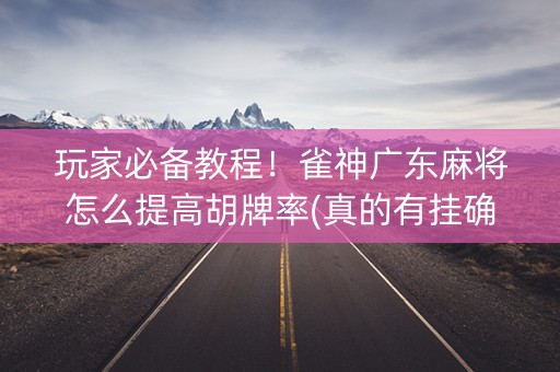 玩家必备教程！雀神广东麻将怎么提高胡牌率(真的有挂确实有挂)