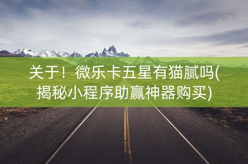 关于！微乐卡五星有猫腻吗(揭秘小程序助赢神器购买)