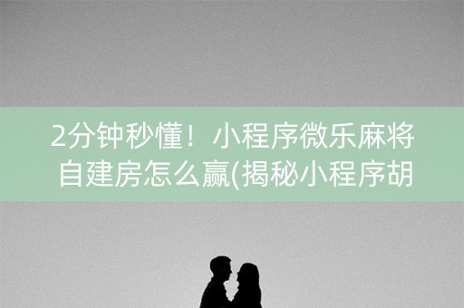 2分钟秒懂！小程序微乐麻将自建房怎么赢(揭秘小程序胡牌技巧)