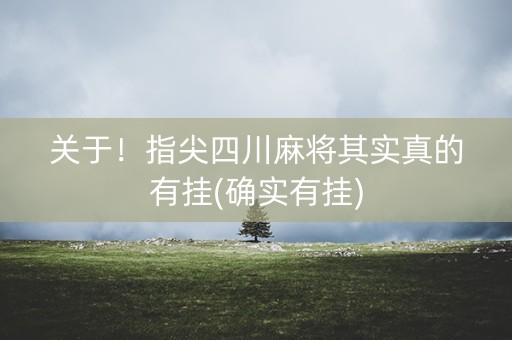 关于！指尖四川麻将其实真的有挂(确实有挂)