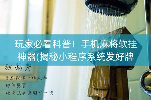 玩家必看科普！手机麻将软挂神器(揭秘小程序系统发好牌)