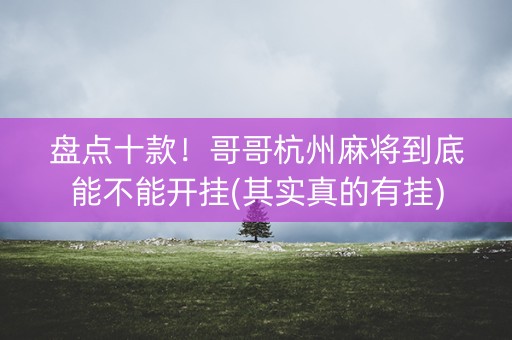 盘点十款！哥哥杭州麻将到底能不能开挂(其实真的有挂)