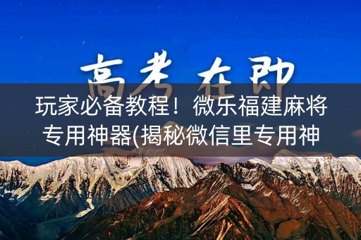 玩家必备教程！微乐福建麻将专用神器(揭秘微信里专用神器下载)