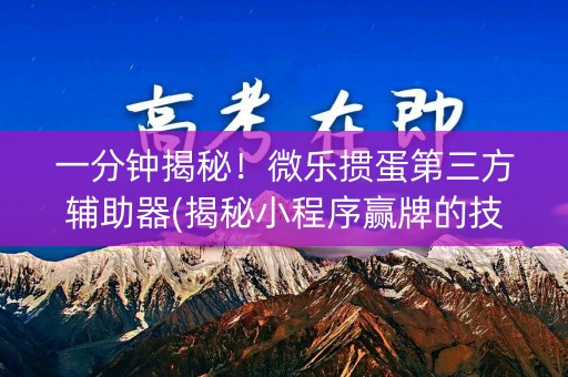 一分钟揭秘！微乐掼蛋第三方辅助器(揭秘小程序赢牌的技巧)