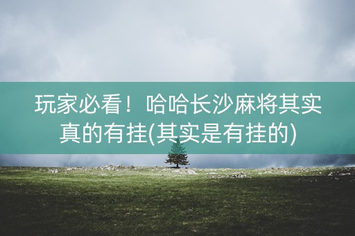 玩家必看！哈哈长沙麻将其实真的有挂(其实是有挂的)