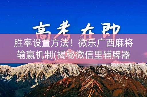 胜率设置方法！微乐广西麻将输赢机制(揭秘微信里辅牌器)