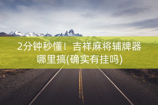 2分钟秒懂！吉祥麻将辅牌器哪里搞(确实有挂吗)