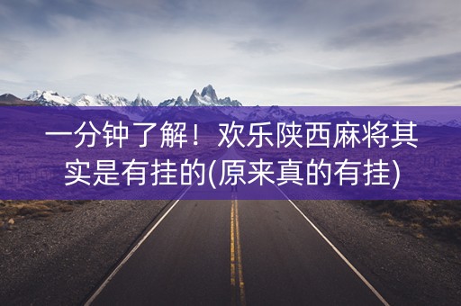 一分钟了解！欢乐陕西麻将其实是有挂的(原来真的有挂)