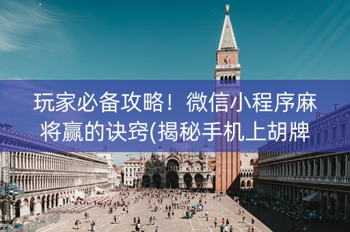 玩家必备攻略！微信小程序麻将赢的诀窍(揭秘手机上胡牌神器)