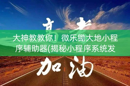 大神教教你！微乐锄大地小程序辅助器(揭秘小程序系统发好牌)
