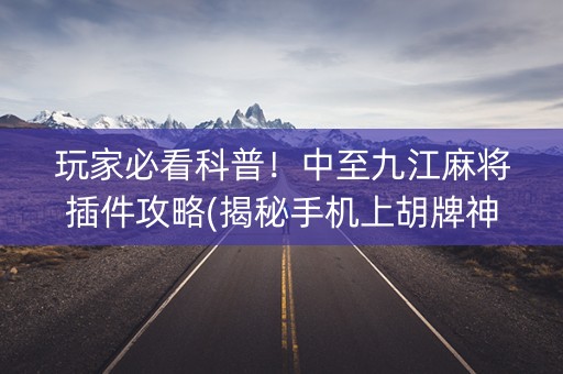 玩家必看科普！中至九江麻将插件攻略(揭秘手机上胡牌神器)