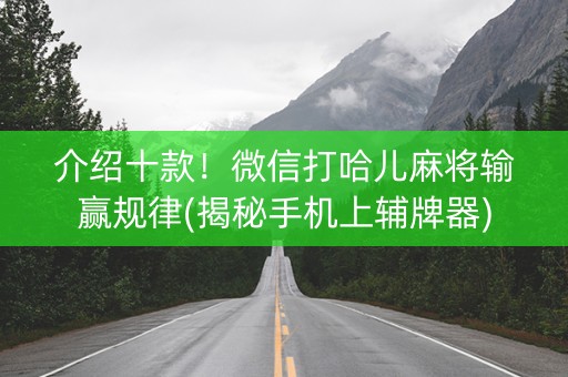 介绍十款！微信打哈儿麻将输赢规律(揭秘手机上辅牌器)