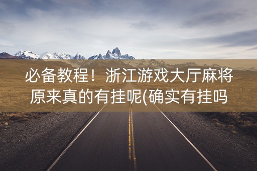 必备教程！浙江游戏大厅麻将原来真的有挂呢(确实有挂吗)