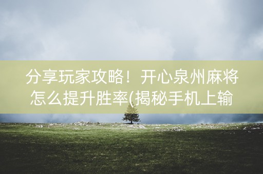 分享玩家攻略！开心泉州麻将怎么提升胜率(揭秘手机上输赢规律)