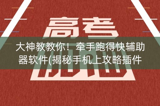 大神教教你！牵手跑得快辅助器软件(揭秘手机上攻略插件)