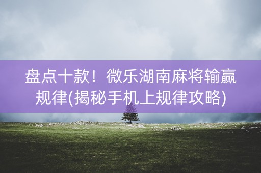 盘点十款！微乐湖南麻将输赢规律(揭秘手机上规律攻略)