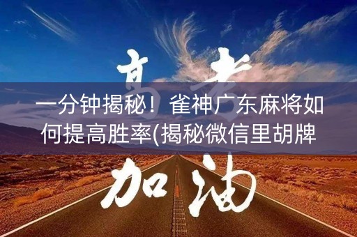 一分钟揭秘！雀神广东麻将如何提高胜率(揭秘微信里胡牌技巧)