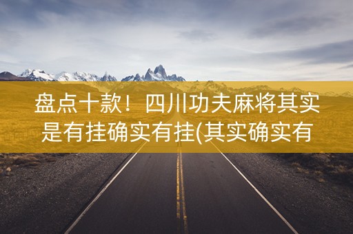 盘点十款！四川功夫麻将其实是有挂确实有挂(其实确实有挂)