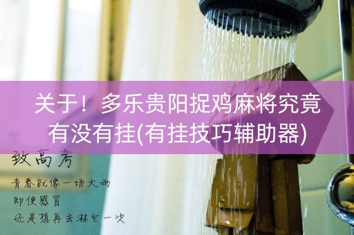 关于！多乐贵阳捉鸡麻将究竟有没有挂(有挂技巧辅助器)