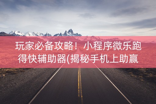 玩家必备攻略！小程序微乐跑得快辅助器(揭秘手机上助赢软件)