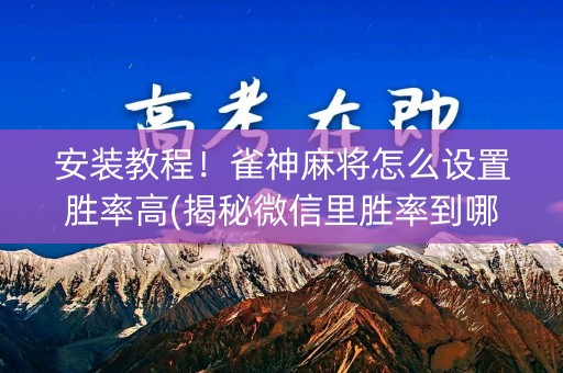 安装教程！雀神麻将怎么设置胜率高(揭秘微信里胜率到哪调)