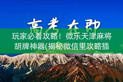 玩家必看攻略！微乐天津麻将胡牌神器(揭秘微信里攻略插件)
