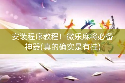 安装程序教程！微乐麻将必备神器(真的确实是有挂)