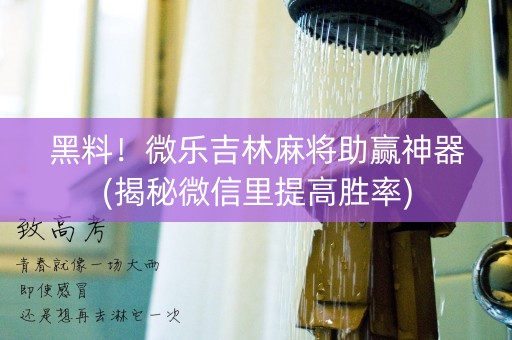 黑料！微乐吉林麻将助赢神器(揭秘微信里提高胜率)