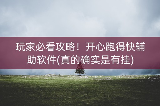 玩家必看攻略！开心跑得快辅助软件(真的确实是有挂)