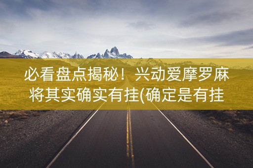 必看盘点揭秘！兴动爱摩罗麻将其实确实有挂(确定是有挂)