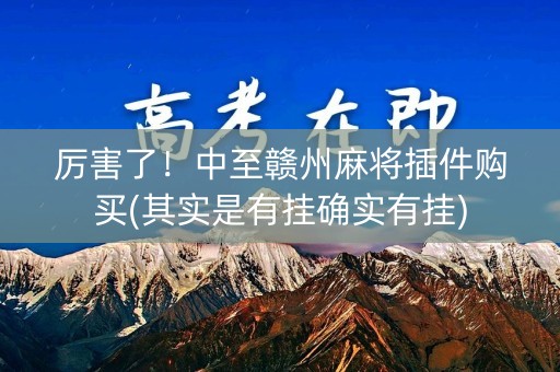 厉害了！中至赣州麻将插件购买(其实是有挂确实有挂)