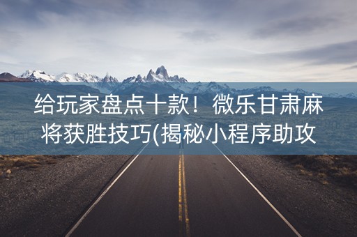 给玩家盘点十款！微乐甘肃麻将获胜技巧(揭秘小程序助攻神器)
