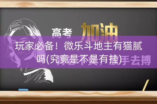 玩家必备！微乐斗地主有猫腻吗(究竟是不是有挂)