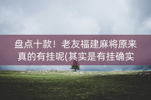 盘点十款！老友福建麻将原来真的有挂呢(其实是有挂确实有挂)