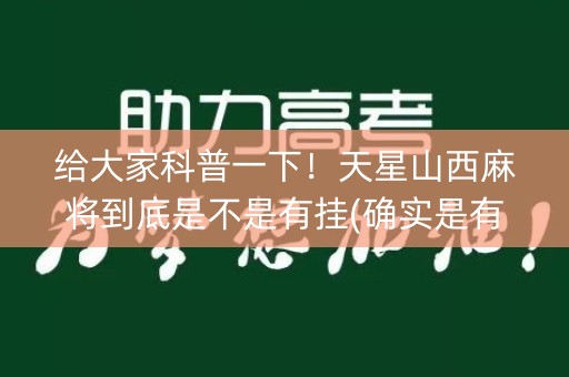 给大家科普一下！天星山西麻将到底是不是有挂(确实是有挂的)