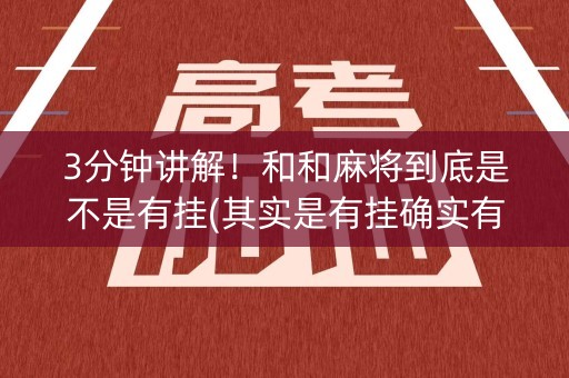 3分钟讲解！和和麻将到底是不是有挂(其实是有挂确实有挂)