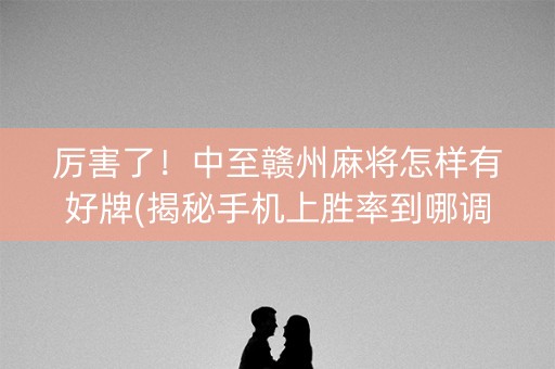 厉害了！中至赣州麻将怎样有好牌(揭秘手机上胜率到哪调)