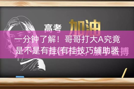 一分钟了解！哥哥打大A究竟是不是有挂(有挂技巧辅助器)