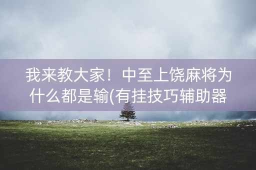 我来教大家！中至上饶麻将为什么都是输(有挂技巧辅助器)