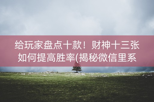 给玩家盘点十款！财神十三张如何提高胜率(揭秘微信里系统发好牌)