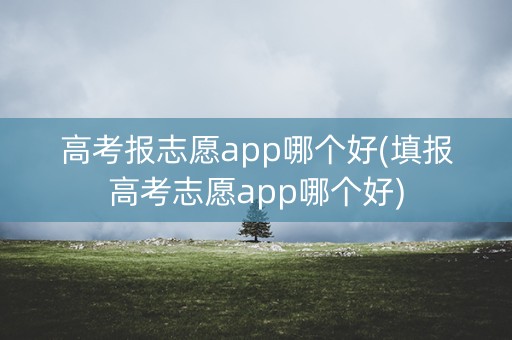 高考报志愿app哪个好(填报高考志愿app哪个好)