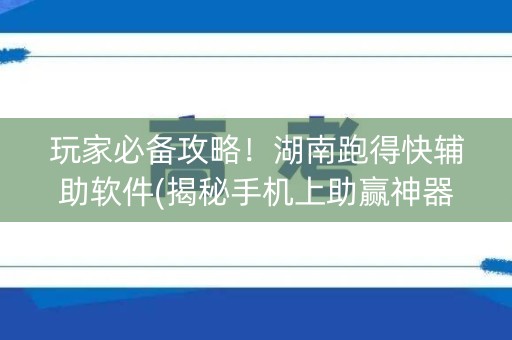玩家必备攻略！湖南跑得快辅助软件(揭秘手机上助赢神器)