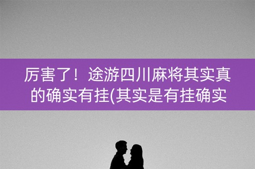 厉害了！途游四川麻将其实真的确实有挂(其实是有挂确实有挂)